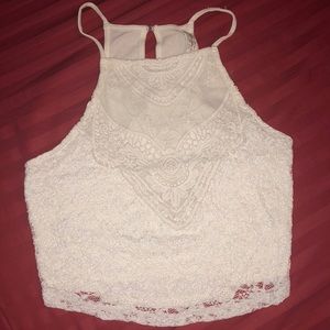 White Abercrombie lace crop top
